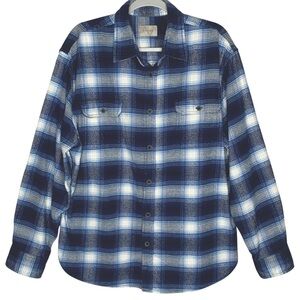 Jachs Mens Brawny Heavyweight Long Sleeve Flannel Button Shirt XL Plaid Shacket